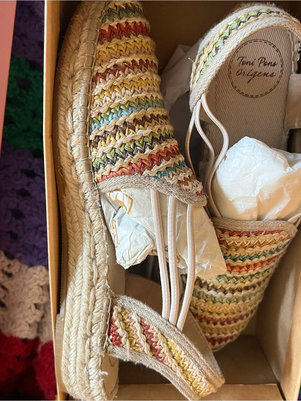 Toni Pons Multicolor Woven Espadrille Slingbacks - Cream Base